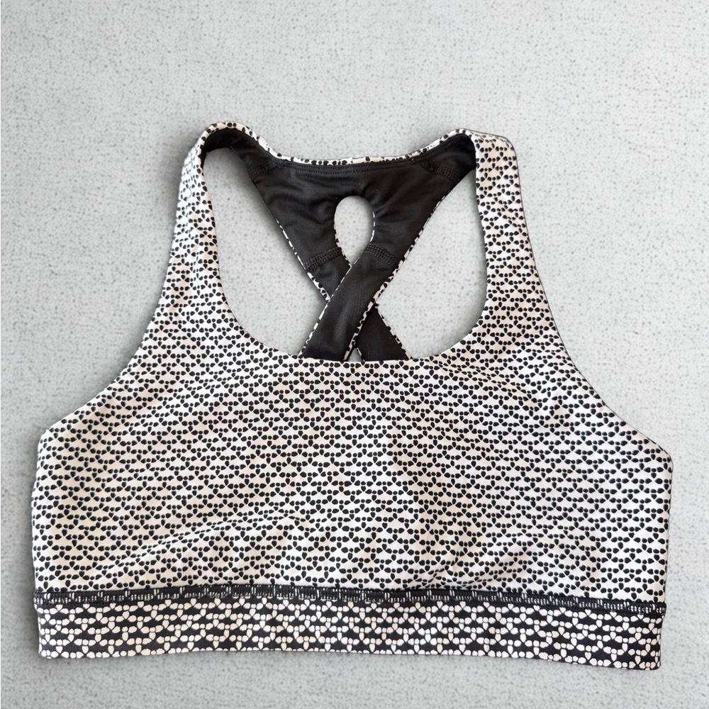 Lululemon Athletica Black and White Patterned Sports Bra
